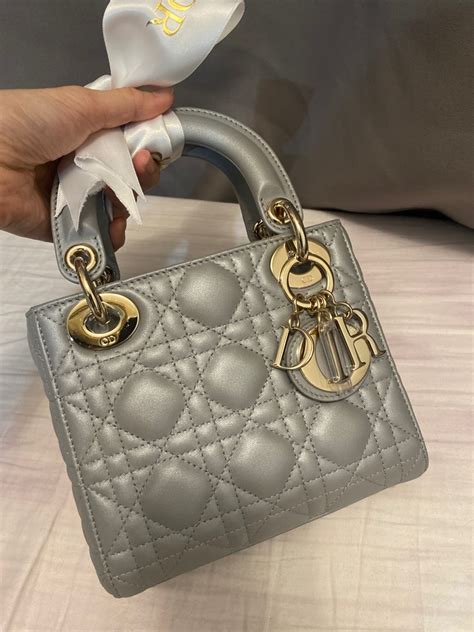 lady dior opaline grey|Dior Mini Lady Bag .